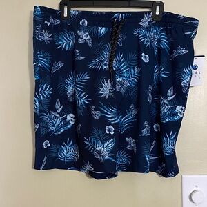 Men's Tropical Navy Swim Trunks